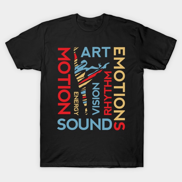 Creative Colorful Dancer T-Shirt by jazzworldquest